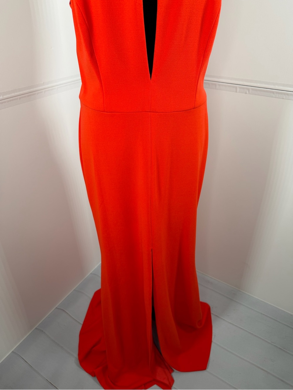 JAYGODFREY Coral Red Cutout Gown Size 10 - Picture 4 of 12